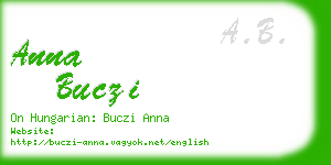 anna buczi business card